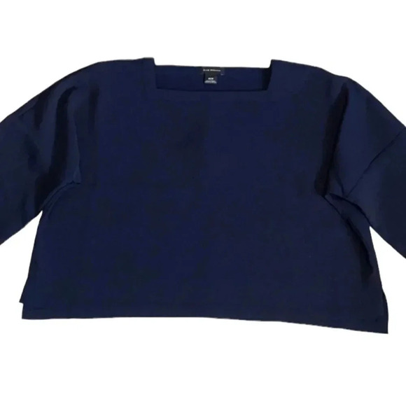 Club Monaco square neck top Navy Relaxed fit Textured Womens XS - Picture 1 of 10
